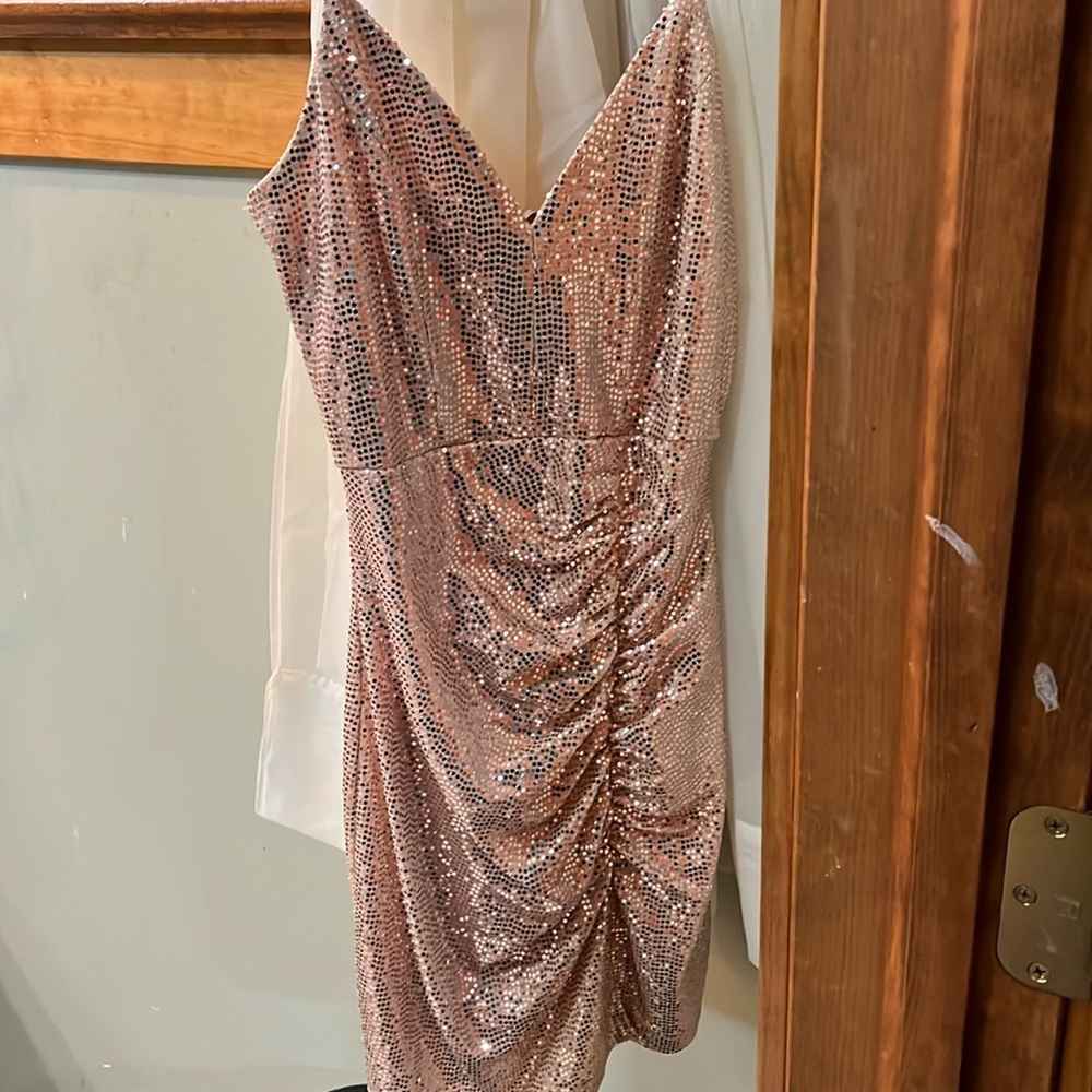 Gold sequin mini dress!